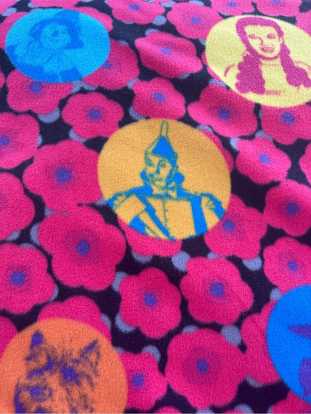 Wizard of Oz Handmade Fleece Throw Blanket Dorothy Poppies